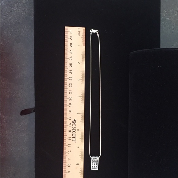 Sterling Silver & Simulated Diamond Necklace - Picture 10 of 11